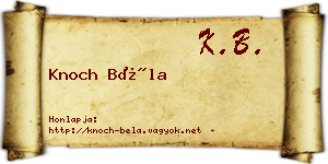 Knoch Béla névjegykártya