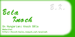 bela knoch business card